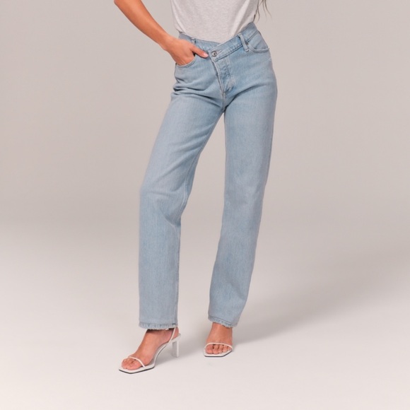 Abercrombie & Fitch Denim - Trendy Abercrombie & Fitch The High Rise Dad Jean Curve Love Criss-Cross Waist